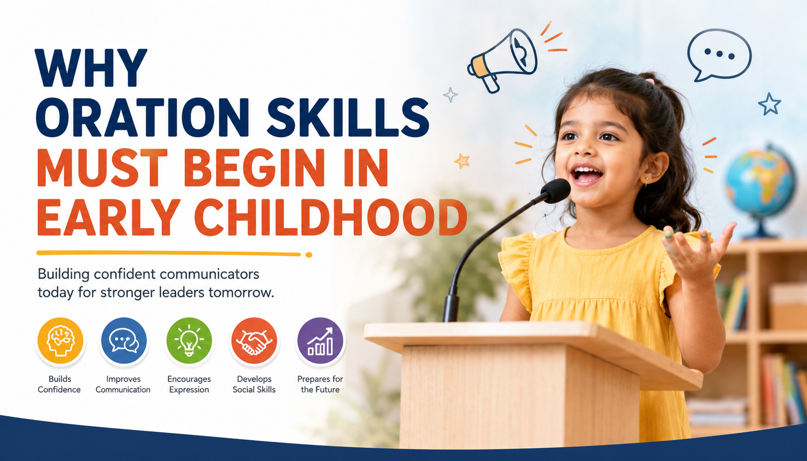 public speaking for kids oration skills early childhood best playschool Kavi Nagar Ghaziabad The Little Scholar