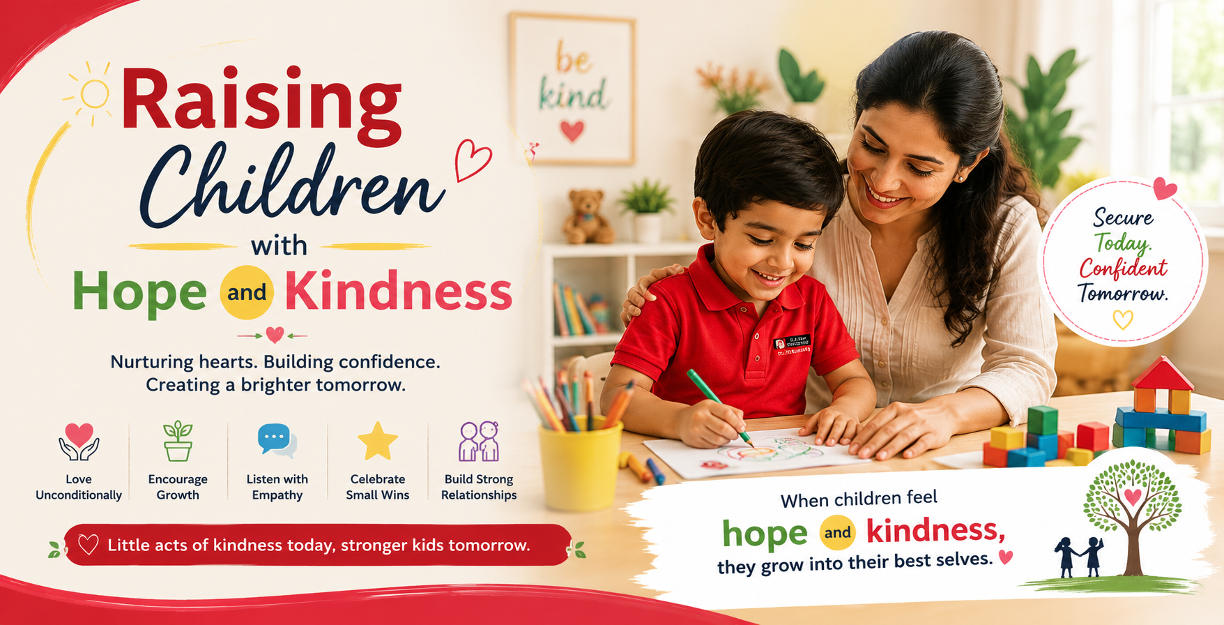 raising children with hope kindness courage best play school in Ghaziabad The Little Scholar Kavi Nagar character values preschool