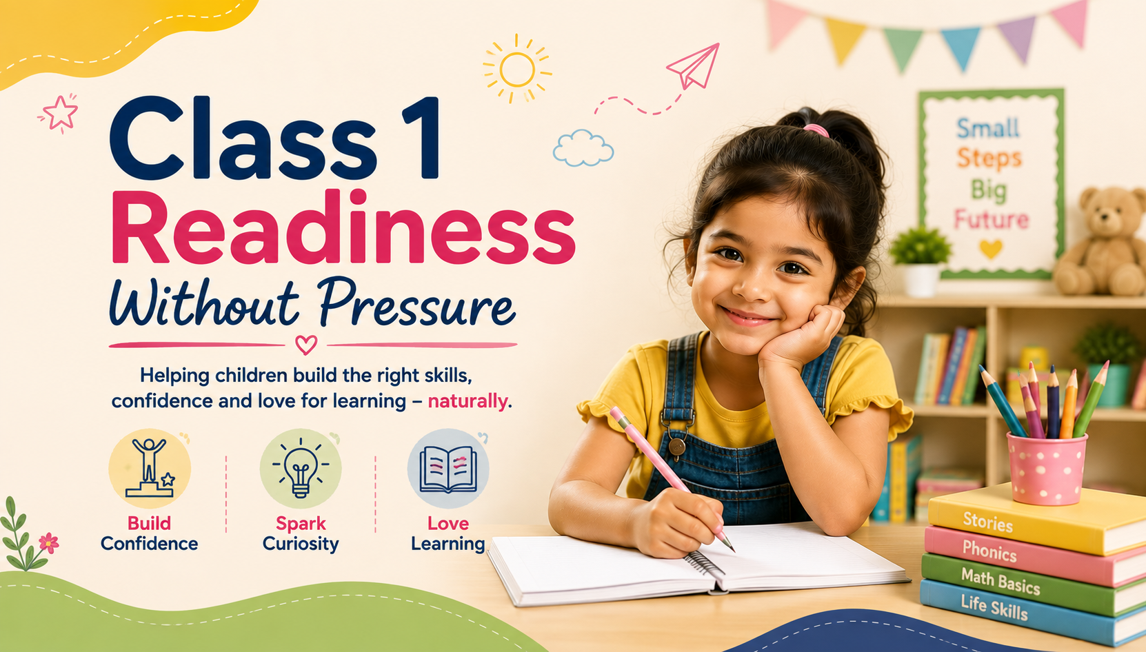Class 1 readiness preschool preparation best play school in Ghaziabad The Little Scholar Kavi Nagar school readiness children