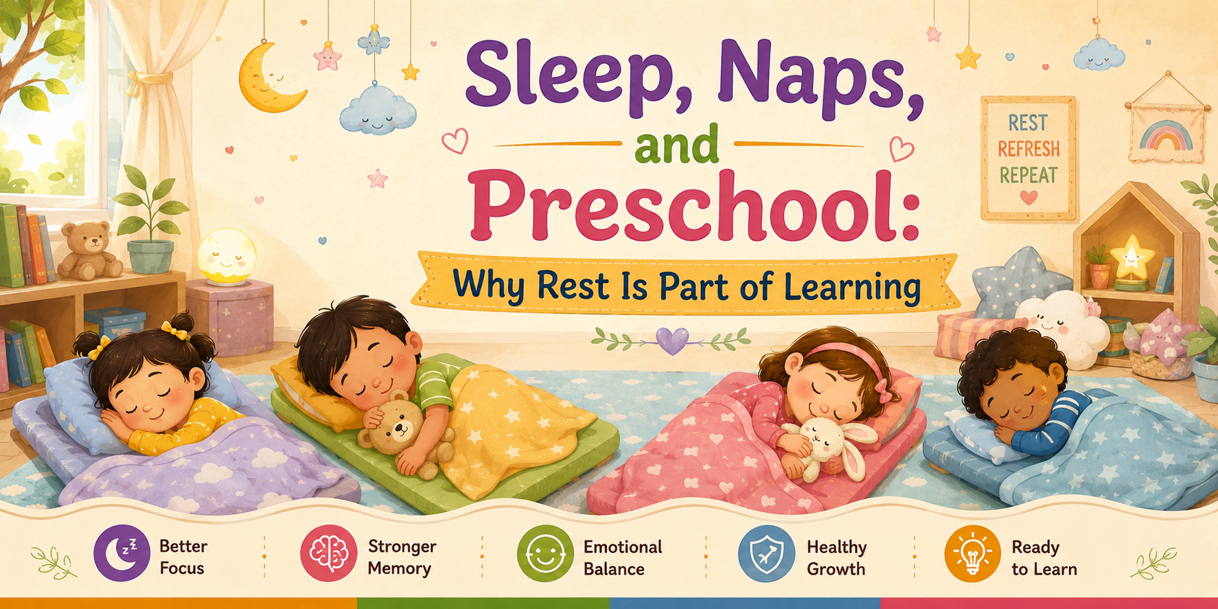 sleep naps preschool child development best play school in Ghaziabad The Little Scholar Kavi Nagar bedtime routine kids